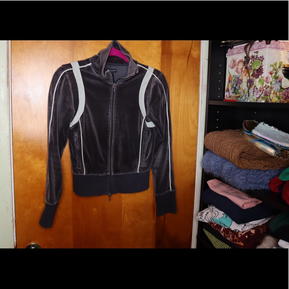 Sporty Track zippered sweatshirt velour